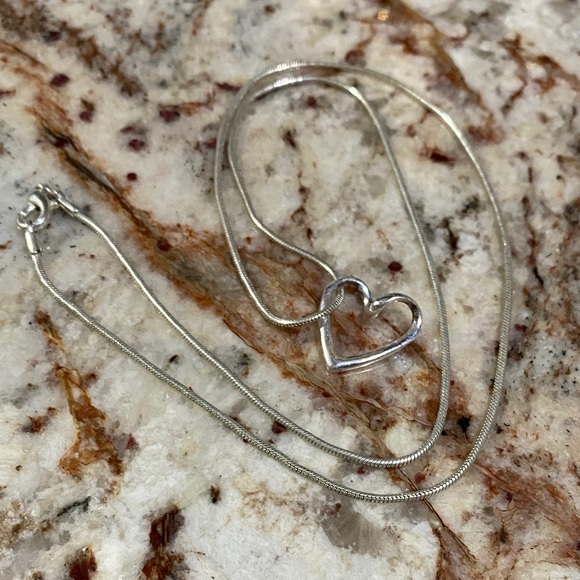 Sterling Silver Heart Necklace - Picture 5 of 5